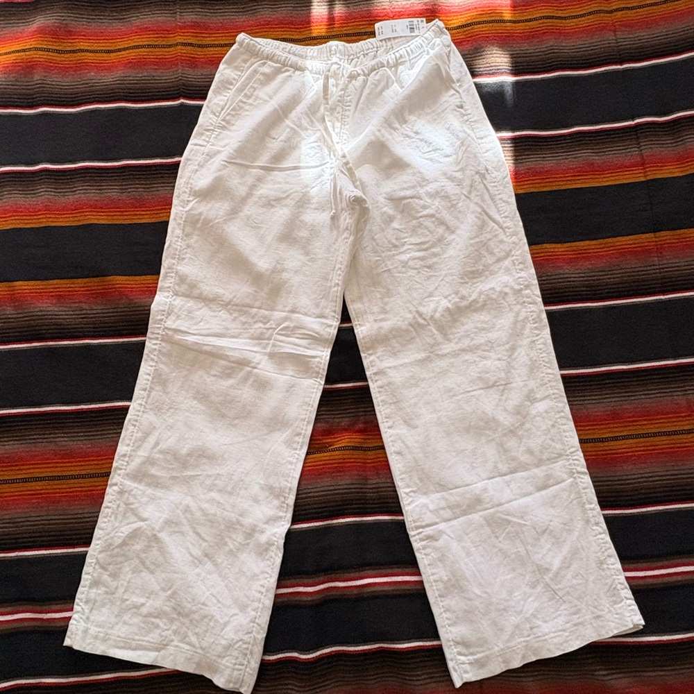 Women’s Wide Leg Drawstring Linen Pants